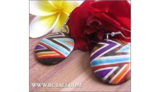 Bali Colored Wood Earrings Fashion